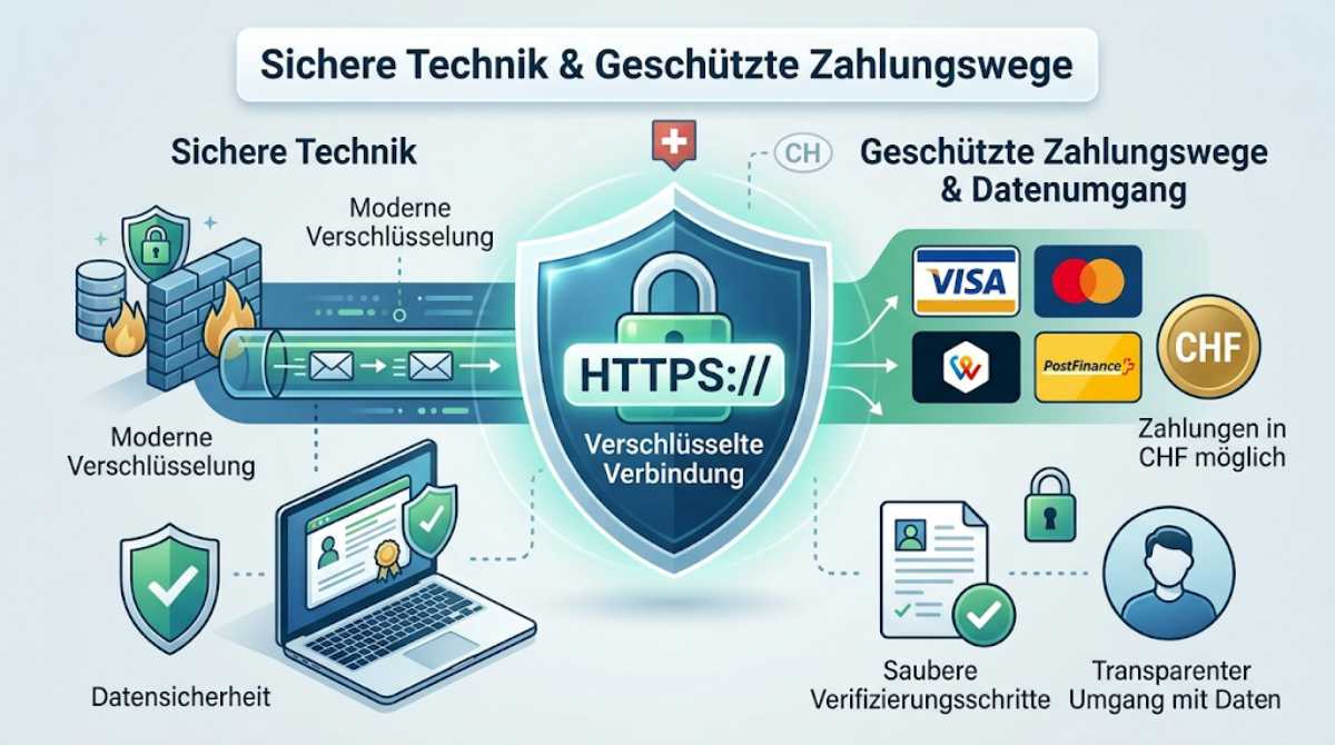 Sichere Technik und geschützte Zahlungswege