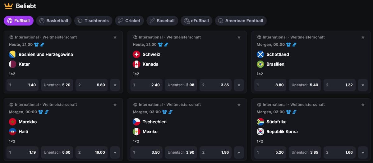 Sportwetten bei CoinCasino