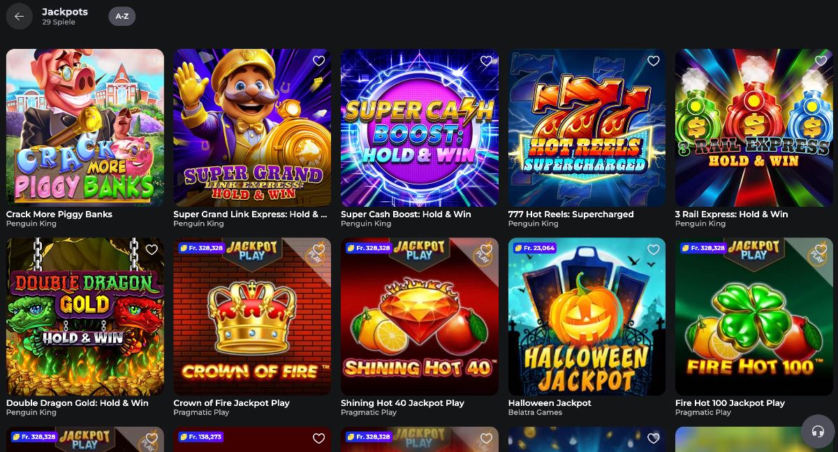 Turbowinz Jackpots-Spiele
