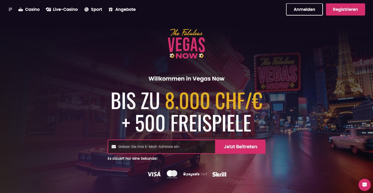 Vegasnow bricht Rekorde auf dem Markt für online casinos: Mit der grössten Spielbibliothek der Schweiz von über 14.000 Titeln und Krypto-Auszahlungen, die ab 0 Stunden abgewickelt werden, bleiben hier absolut keine Wünsche offen.