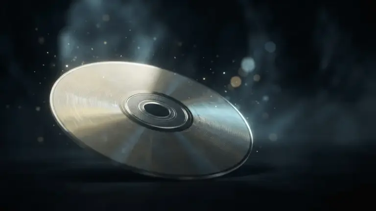 PlayStation 5 game disc with dramatic lighting and mystical atmospheric effects